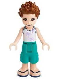 Friends Ethan - Dark Turquoise Shorts, White Top with Palm Trees – ПРИЯТЕЛИ