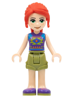 Friends Mia - Olive Green Shorts, Dark Purple Shoes and Top with Diamonds and Triangles – ПРИЯТЕЛИ