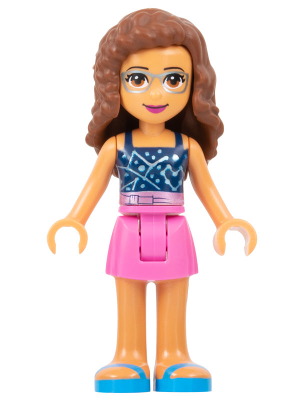 Friends Olivia (Nougat) - Dark Pink Skirt, Dark Blue Top with Constellations – ПРИЯТЕЛИ