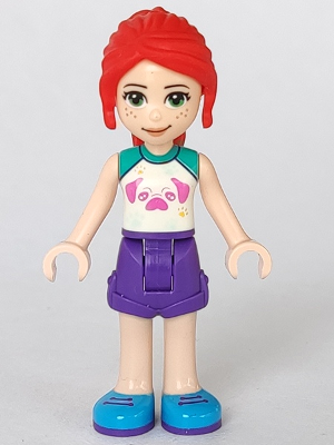 Friends Mia - Dark Purple Shorts, White Top with Pug Head – ПРИЯТЕЛИ