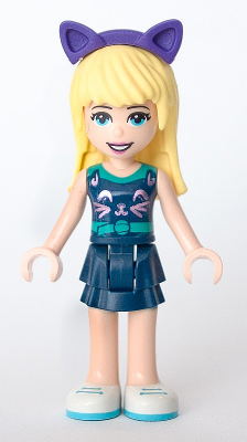 Friends Stephanie - Dark Blue Layered Skirt, Sleeveless Top with Cat Face, Dark Purple Cat Ears – ПРИЯТЕЛИ