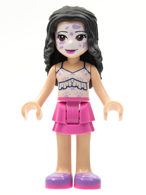 Friends Emma - Dark Pink Skirt, White Ruffled Tank Top, Face Paint – ПРИЯТЕЛИ