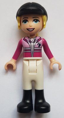 Friends Stephanie - White Riding Pants, Magenta Jacket, Riding Helmet with Bright Light Yellow Ponytail – ПРИЯТЕЛИ