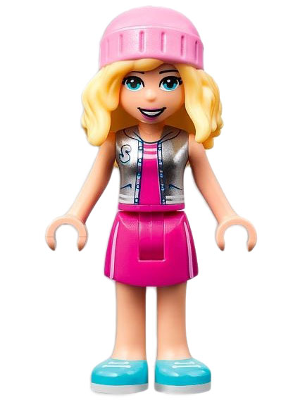 Friends Stephanie - Magenta Skirt and Top with Silver Vest, Bright Pink Hat – ПРИЯТЕЛИ