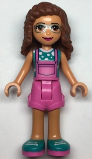 Friends Olivia (Nougat) - Dark Pink Overalls, Dark Turquoise Top – ПРИЯТЕЛИ