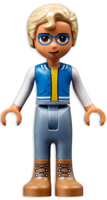 Friends Sebastian - Medium Nougat Boots, Sand Blue Trousers, Blue Vest with Pockets, Yellow Undershirt – ПРИЯТЕЛИ