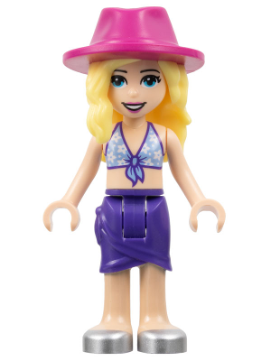 Friends Stephanie - Medium Blue Swimsuit Top, Dark Purple Skirt, Silver Shoes, Magenta Hat – ПРИЯТЕЛИ