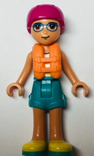 Friends Sebastian - White Tank Top, Dark Turquoise Shorts, Yellow Shoes, Magenta Helmet, Orange Life Jacket – ПРИЯТЕЛИ