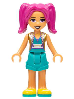 Friends Camila - Dark Turquoise Shorts and Top, Gold Vest, Yellow Shoes – ПРИЯТЕЛИ