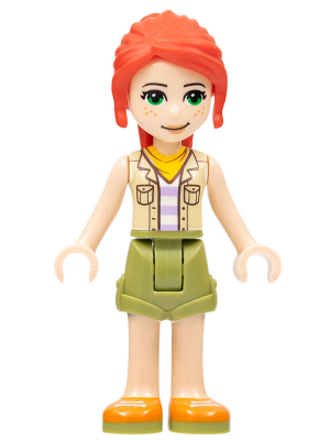 Friends Mia - Olive Green Shorts, Orange Shoes, Tan Vest, Bright Light Orange Scarf – ПРИЯТЕЛИ
