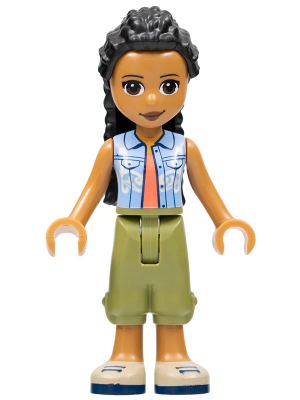 Friends Dr. Makena - Olive Green Trousers, Tan Shoes, Bright Light Blue Vest over Coral Shirt – ПРИЯТЕЛИ