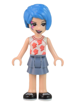 Friends Evelyn - White Sleeveless Shirt, Sand Blue Skirt, Face Paint – ПРИЯТЕЛИ