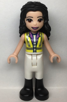Friends Emma - Neon Yellow Safety Vest, White Trousers with Black Boots – ПРИЯТЕЛИ