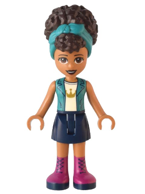 Friends Andrea - Dark Turquoise Jacket over White Top with Crown, Dark Blue Skirt with Magenta Boots, Dark Turquoise Head Wrap – ПРИЯТЕЛИ