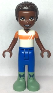 Friends Elijah - White and Orange Shirt, Blue Trousers, Sand Green Boots – ПРИЯТЕЛИ