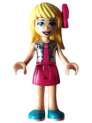 Friends Stephanie - Magenta Skirt and Top with Silver Vest, Magenta Bow – ПРИЯТЕЛИ