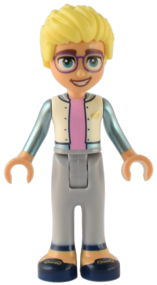 Friends Olly - White Jacket with Metallic Light Blue Sleeves, Light Bluish Gray Trousers, Dark Blue Shoes – ПРИЯТЕЛИ