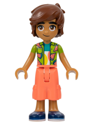 Friends Leo - Lime Watermelon Shirt, Coral Trousers Cropped Large Pockets, Dark Blue Shoes – ПРИЯТЕЛИ