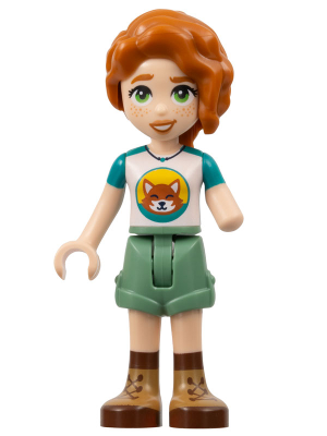 Friends Autumn - Dark Turquoise and White Top with Fox, Sand Green Shorts, Nougat and Reddish Brown Boots – ПРИЯТЕЛИ