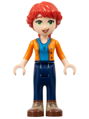 Friends Mia (Adult) - Dark Azure Shirt, Orange Sweater, Dark Blue Pants, Dark Tan and Reddish Brown Boots – ПРИЯТЕЛИ