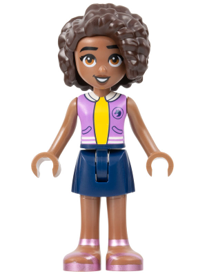 Friends Aliya - Medium Lavender Vest, Dark Blue Skirt, Metallic Pink Sandals – ПРИЯТЕЛИ