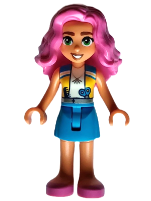 Friends Nadia - Medium Azure and Yellow Vest, Medium Azure Skirt, Dark Pink Shoes – ПРИЯТЕЛИ