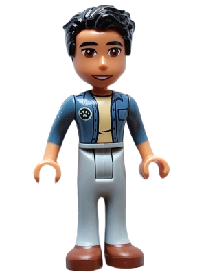 Friends Dr. Marlon - Sand Blue Unbuttoned Shirt, Light Bluish Gray Trousers, Reddish Brown Shoes – ПРИЯТЕЛИ