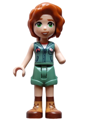 Friends Autumn - Sand Green Vest over White Shirt, Sand Green Shorts, Nougat and Reddish Brown Boots – ПРИЯТЕЛИ