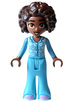 Friends Aliya - Bright Light Blue Pajamas, Top with White Horseshoes and Dots, Lavender Shoes – ПРИЯТЕЛИ