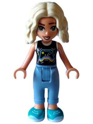 Friends Nova - Black and White Shirt with Video Game Controller, Sand Blue Trousers with Cuffs, Dark Turquoise Shoes – ПРИЯТЕЛИ
