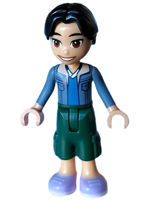 Friends Niko - Sand Blue Jacket, Blue Shirt, Dark Green Trousers Cropped Large Pockets, Lavender Shoes – ПРИЯТЕЛИ
