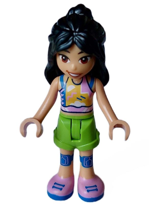 Friends Liann - Bright Pink, Yellow, Blue, and White Tank Top, Lime Shorts, Blue Knee Pads, Bright Pink Shoes – ПРИЯТЕЛИ