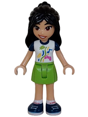 Friends Liann - White Shirt with Dark Blue Short Sleeves, Lime Skirt, Dark Blue Shoes – ПРИЯТЕЛИ
