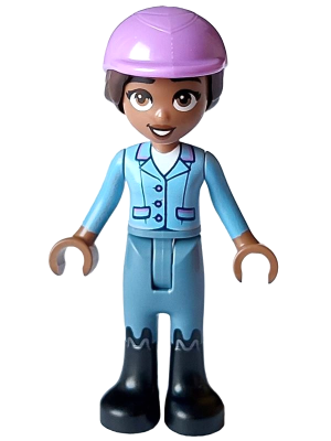 Friends Aliya - Bright Light Blue Jacket, Sand Blue Trousers, Black Boots, Medium Lavender Horse Riding Helmet – ПРИЯТЕЛИ