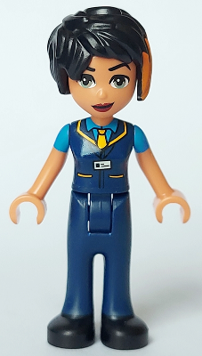 Friends Zoe - Dark Blue Vest with Bright Light Orange Tie, Dark Blue Trousers, Black Shoes – ПРИЯТЕЛИ