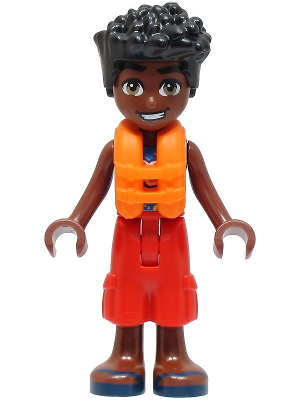 Friends Zac - Blue Shirt with Red Symbols and Yellow Splotches, Red Trousers, Dark Blue Sandals, Orange Life Jacket – ПРИЯТЕЛИ