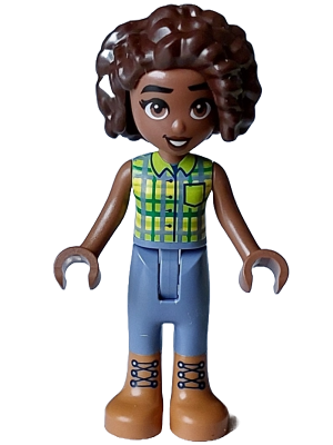 Friends Aliya - Lime Top, Sand Blue Trousers, Medium Nougat Boots – ПРИЯТЕЛИ