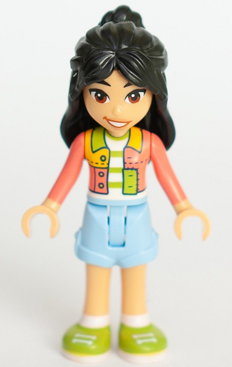 Friends Liann - Coral Patchwork Jacket, Bright Light Blue Shorts, Lime Shoes – ПРИЯТЕЛИ