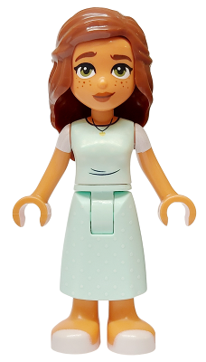 Friends Mary Joy - Light Aqua Scrubs Dress with White Short Sleeves, White Sandals – ПРИЯТЕЛИ