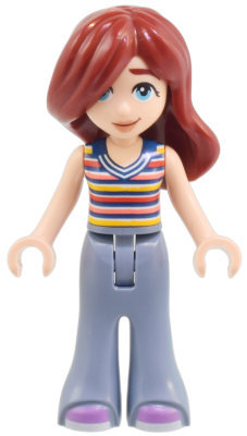 Friends Paisley - Striped Sleeveless Top, Sand Blue Trousers Bell-Bottoms, Medium Lavender Shoes – ПРИЯТЕЛИ