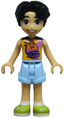 Friends Niko - Bright Light Orange Sleeveless Shirt, Bright Light Blue Shorts, Lime Shoes – ПРИЯТЕЛИ