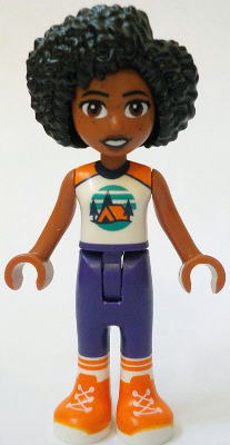 Friends Jamila - White Sleeveless Top with Tent, Dark Purple Trousers, Orange Shoes – ПРИЯТЕЛИ