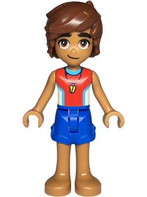 Friends Leo - Red and White Sleeveless Wetsuit, Blue Shorts – ПРИЯТЕЛИ