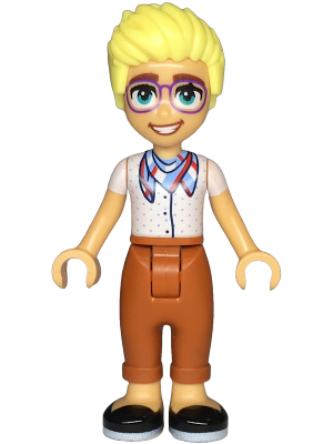 Friends Olly - White Shirt with Bandana, Dark Orange Trousers, Black Shoes – ПРИЯТЕЛИ