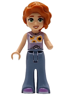 Friends Autumn - Lavender Vest with Sunflowers, Sand Blue Trousers Bell-Bottoms, Medium Lavender Shoes – ПРИЯТЕЛИ