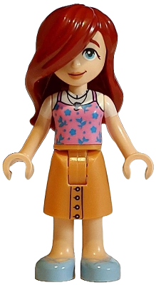Friends Paisley - Dark Pink Tank Top, Nougat Skirt Mid-Length, Bright Light Blue Shoes – ПРИЯТЕЛИ