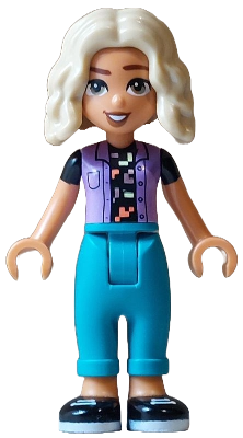Friends Nova - Medium Lavender Vest over Black Shirt, Dark Turquoise Trousers, Tan Hair – ПРИЯТЕЛИ