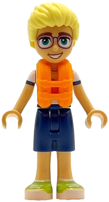 Friends Olly - White Shirt with Coral Scarf, Dark Blue Shorts, Lime Shoes, Orange Life Jacket – ПРИЯТЕЛИ