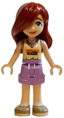 Friends Paisley - Bright Light Yellow and Medium Lavender Tank Top, Medium Lavender Shorts, Dark Tan Shoes – ПРИЯТЕЛИ
