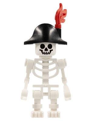 Skeleton, Fantasy Era Torso with Standard Skull, Mechanical Arms, Black Bicorne Hat, Red Plume – ОБУЧИТЕЛНИ